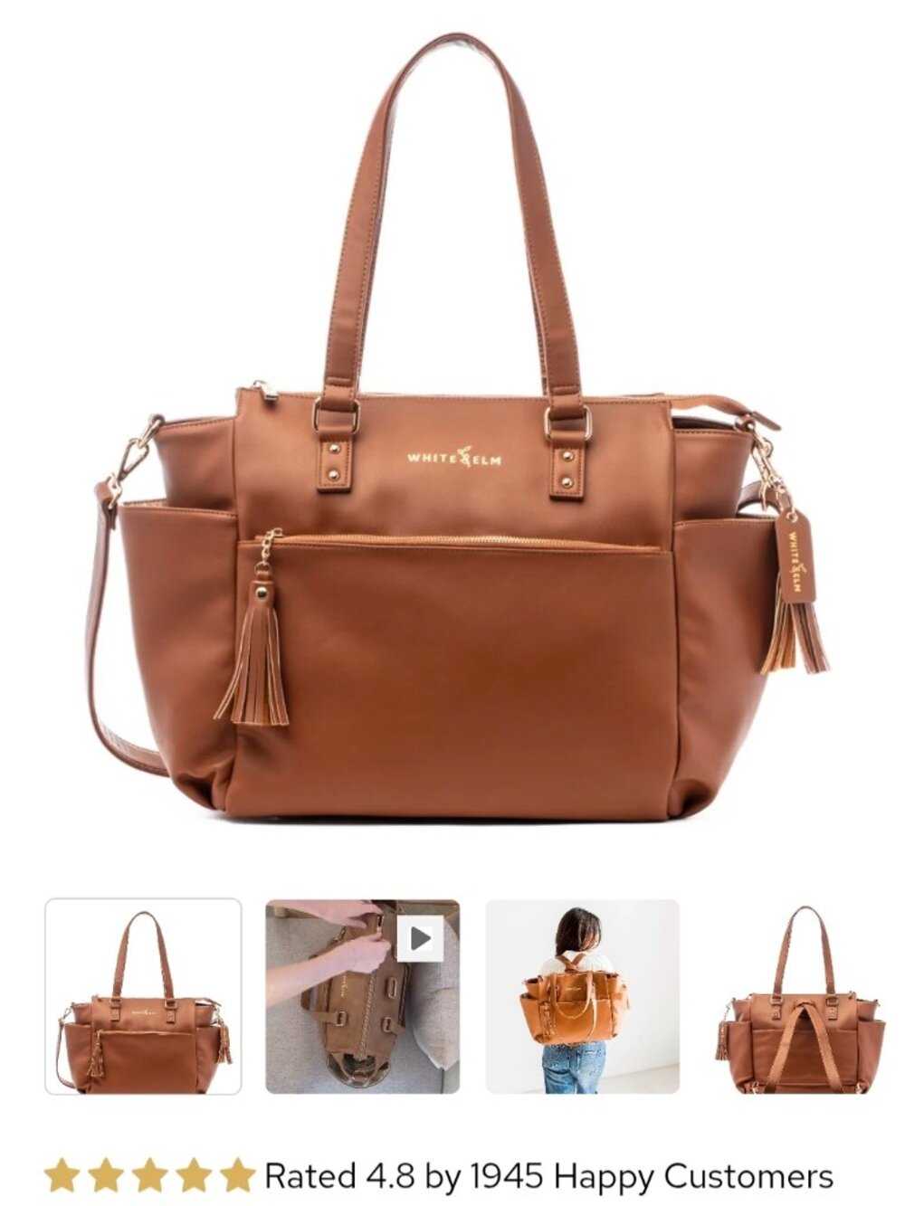 White Elm - Gemini Convertible Backpack - Caramel